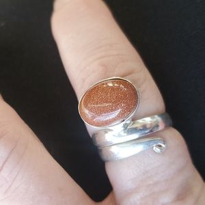 **Sale** New Sunstone Sun Sitara Adjustable 925 Silver Ring.